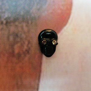 Black Acrylic Skull Post Earrings
